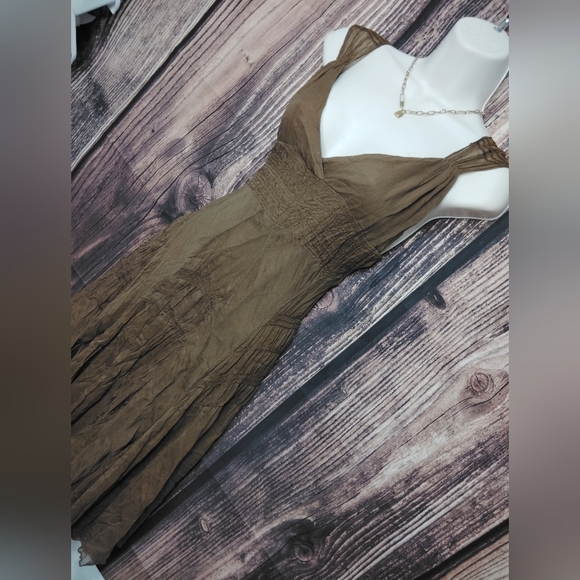 Ruth Elegant Brown Women's 100% Silk Dress Size 10 - Picture 3 of 7